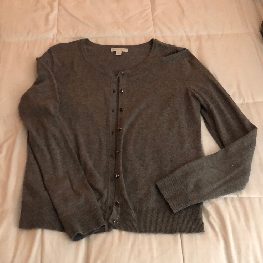 Grey Button-Down Cardigan